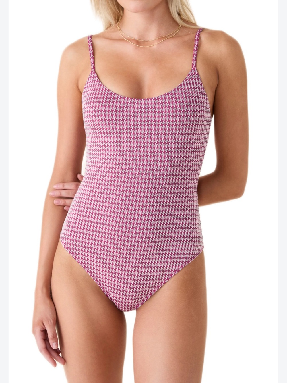 ANDIE The Amalfi Houndstooth One-Piece Swimsuit NWT